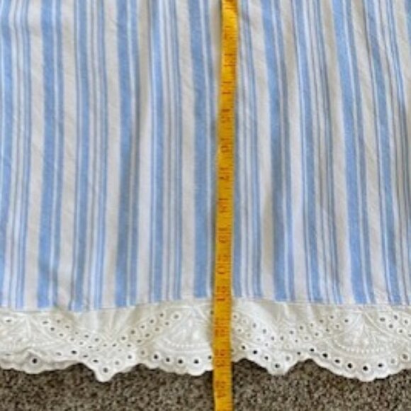 CUTE Light Blue White Striped Babydoll Nightie Slip Dress S/M - Picture 15 of 16